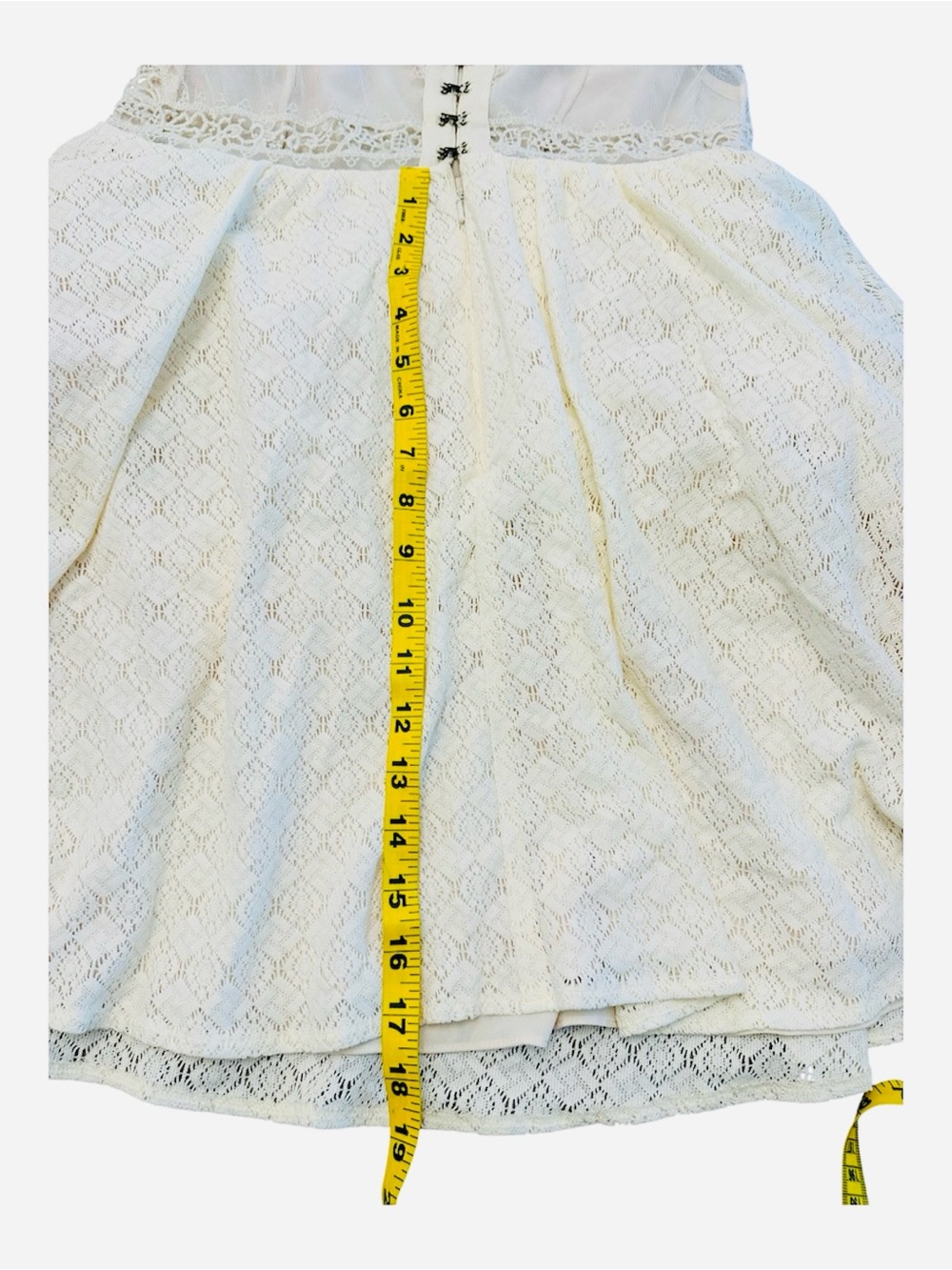 Free People Victoria Ivory Lace Embroidery Mini Dress Womens 10 - Picture 8 of 12